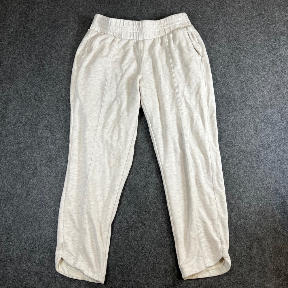 Danskin Womens Joggers Cream Oatmeal Pintuck Tulip Hem Lounge Pants Size Medium